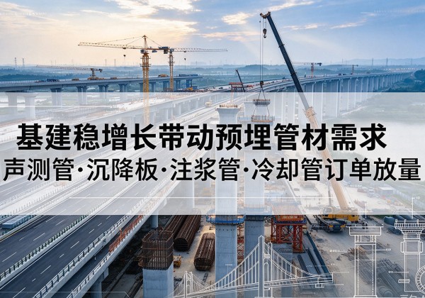阳谷基建稳增长带动预埋监测管材需求，声测管、沉降板、注浆管订单持续放量